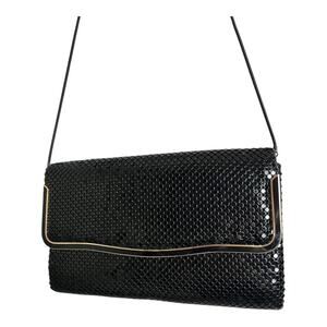 Vintage Black Metal Mesh Purse Handbag by Elka